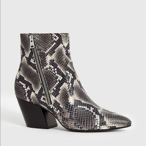 AllSaints Aster Snake Embossed bootie